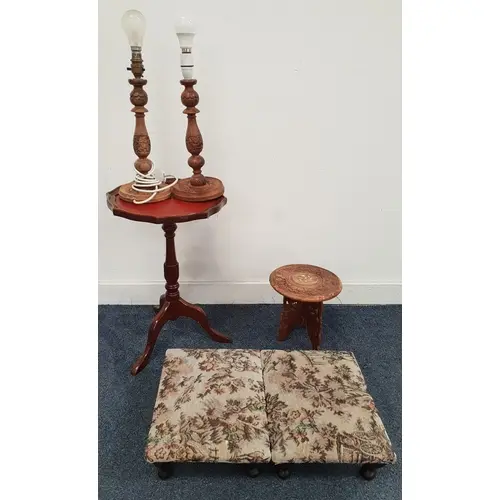 SELECTION OF OCCASIONAL FURNITURE comprising a pair of vint...