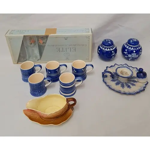 Royal Winton Leaf Shaped Small Sauceboat & tray, set of 5 te...