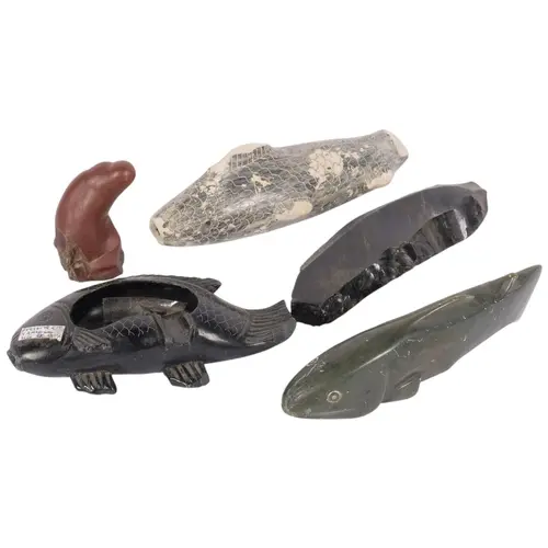 A selection of interesting carved stone zoomorphic ornaments...