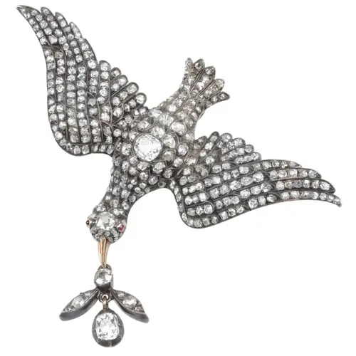 An impressive diamond 'Saint Esprit' brooch, early 20th cent...