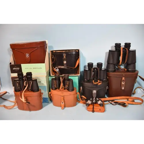A pair of Swift Storm King 7 x 50 binoculars, cased and boxe...