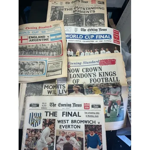 Football Newspaper Collection: Includes 5 x 1966 World Cup p...