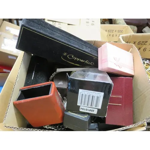 Five boxes containing a quantity of various jewellery