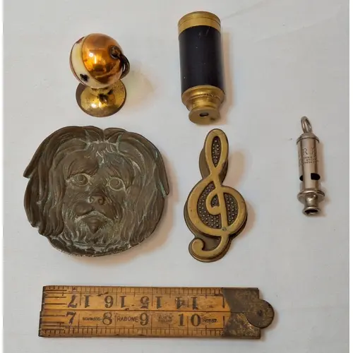 Vintage Rabone Fold Out Ruler, small brass telescope, ARP wh...