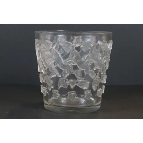 Rene Lalique 'Jurançon' glass vase, of tapering form having ...
