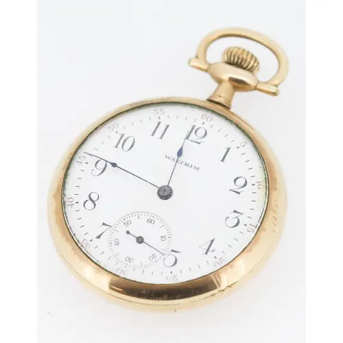 Silver and Gold Filled Half Hunter Waltham Pocket Watch