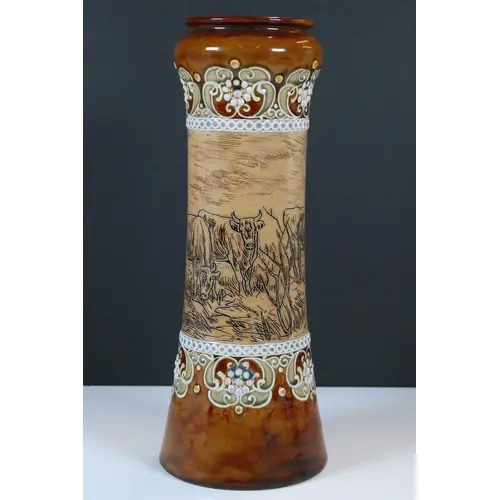 Hannah Barlow (1851 - 1916) for Doulton Lambeth, a stoneware...