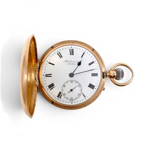A VICTORIAN 18CT GOLD CASED FULL HUNTER POCKET WATCH. the wh...