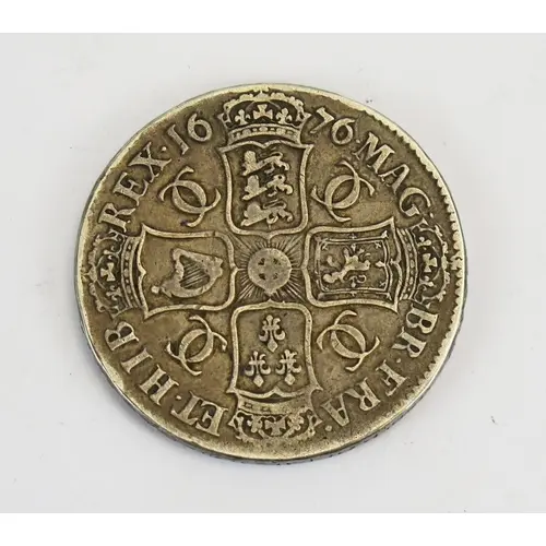 A Charles II 1676 silver crown