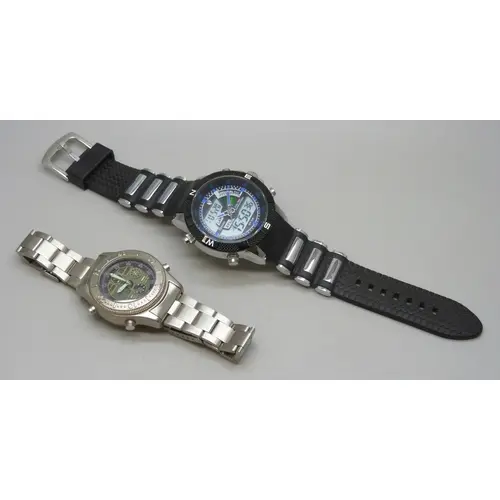 Two wristwatches including a Shark sport watch, 52mm includi...