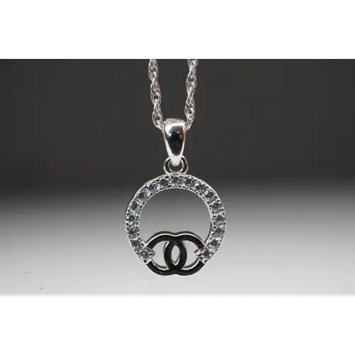 Silver designer style pendant necklace