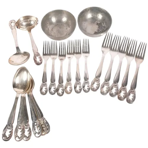 A part service of Danish silver plated cutlery, by The Copen...