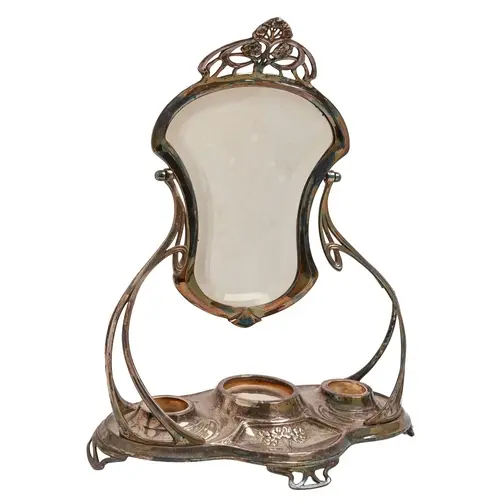 A WMF electroplated Art Nouveau dressing table mirror, early...