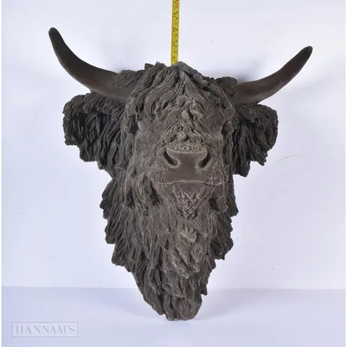 A full size wall mounted Trophy style fabric Highland cow sc...