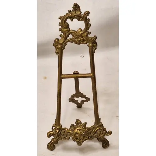 Ornate Antique Style Brass Table Top Easel/Picture Stand app...
