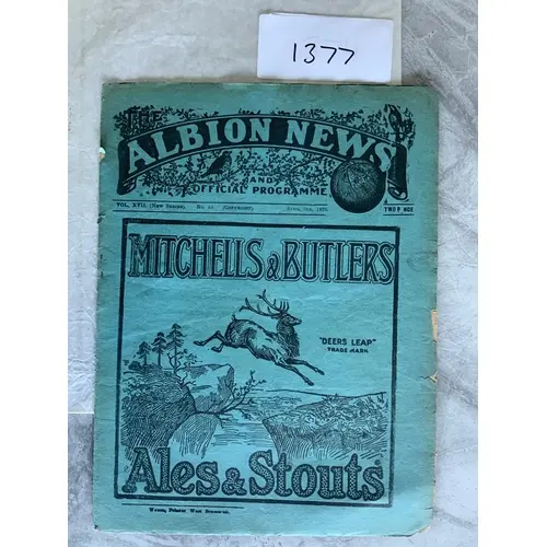 1925 - 1926 West Brom v Tottenham Football Programme: Divisi...