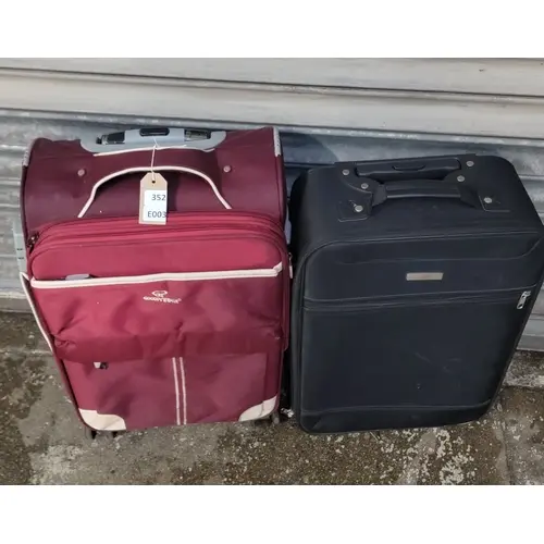 TWO SUITCASES INC. GOODPARTNER- BURGUNDY Note: cases and bag...