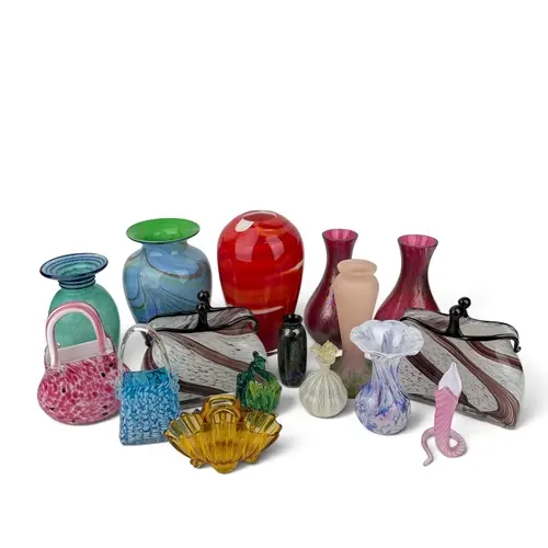 A GROUP OF MOSTLY MODERN ART GLASS To include several Murano...
