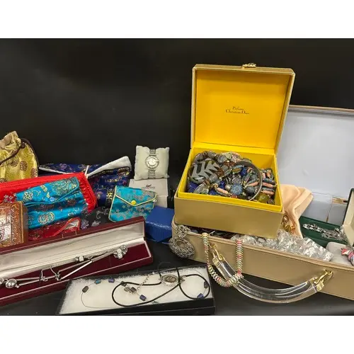 A collection of costume jewellery and watches, also with a c...