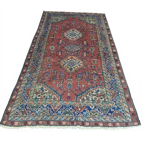 A Terracotta ground hand woven 100% wall pile Persian Ardabi...