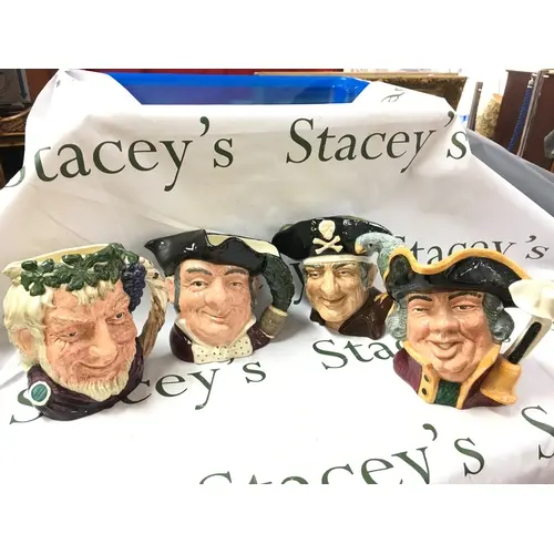 Four Royal Doulton character jugs Town Crier D6530, Long Joh...