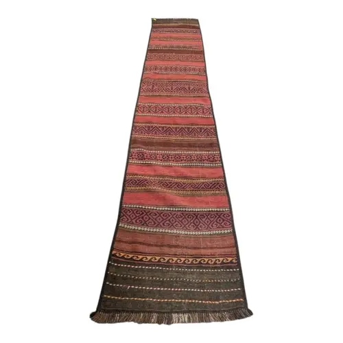 A vintage 20th century Afghan Kilim Qalainawi carpet floor r...