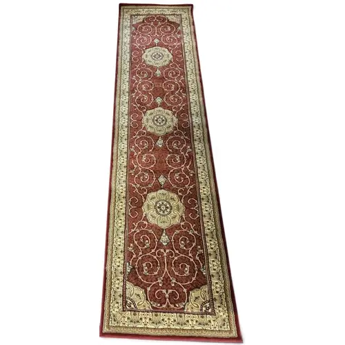 A good Red ground full pile Turkish Runner with central meda...