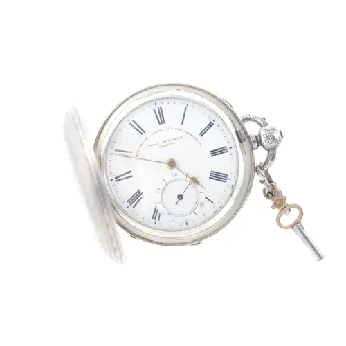 John Forrest London Full Hunter Pocket Watch, silver engrave...