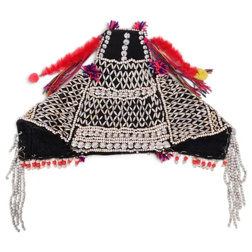 A South East Asian beadwork headdress, Akah Hill Tribe