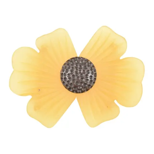 Art Deco carved horn flower design belt buckle. The buckle i...