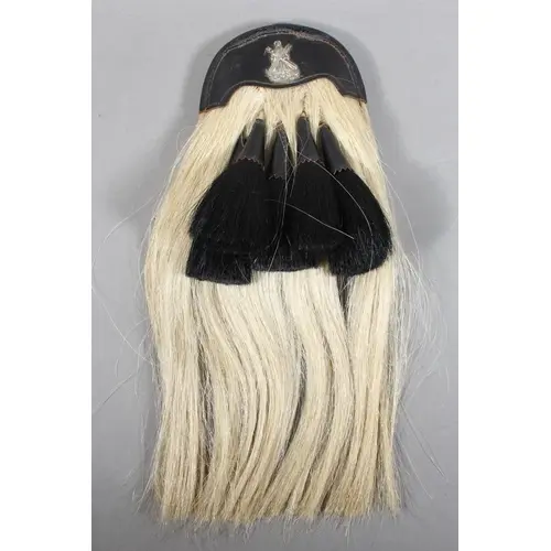 Scottish military style horse hair sporran having five black...