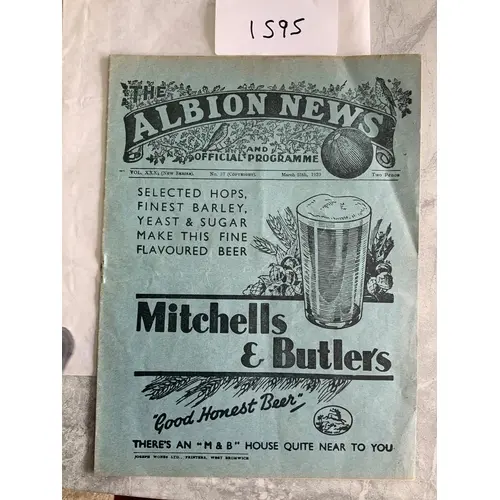 38/39 West Brom v Fulham Football Programme: Good condition ...