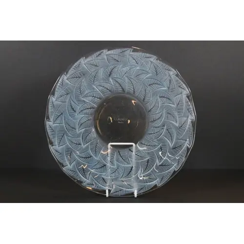 Rene Lalique 'Ormeaux' glass plate, having moulded, frosted ...