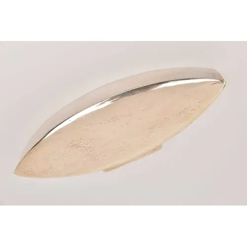 A LATE VICTORIAN SILVER TRINKET BOX, of a lozenge form, poli...
