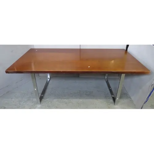 MATCHING CHAIRS LOT 182 Mid Century Dark Wooden Dining Table...