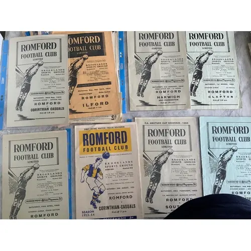 Romford 1950s Football Programmes: Spanning the whole decade...