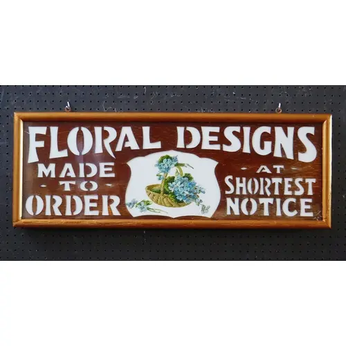 "Floral designs Made To Order At Short Notice" - a milk glas...