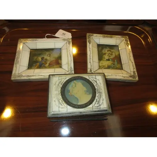 Two Miniature Pictures and a Trinket Box