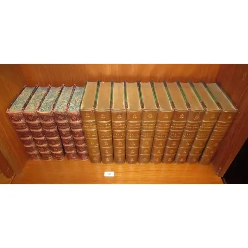 Group of ten Chamber’s Encyclopedia part leather bound books...