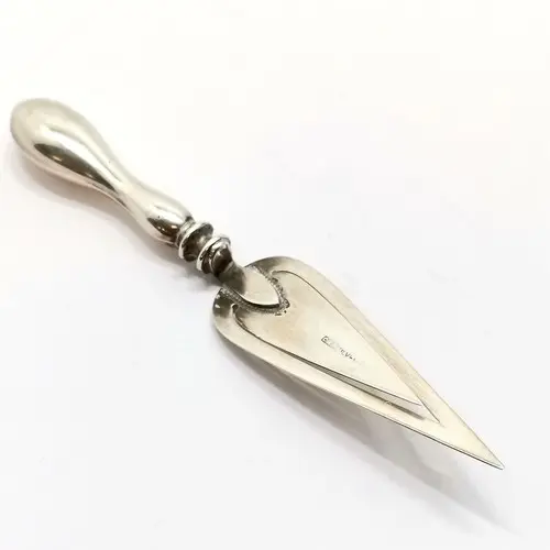 Silver marked trowel bookmark / page marker - 10cm & 8.8g - ...