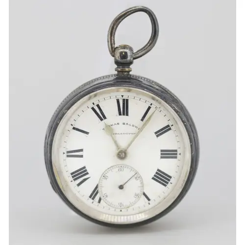 Silver Cased Thomas Baldwin Bridlington Pocket Watch Roman N...