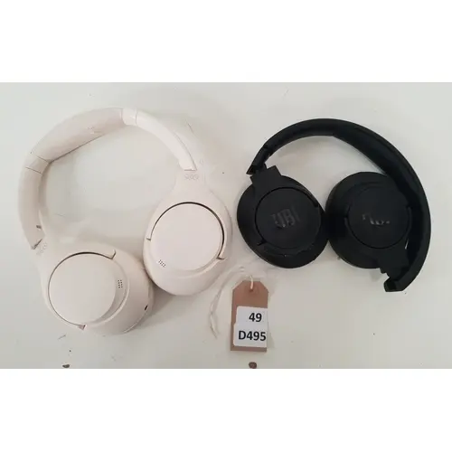 TWO PAIRS OF HEADPHONES including JBL TUNE770NC, and QCY