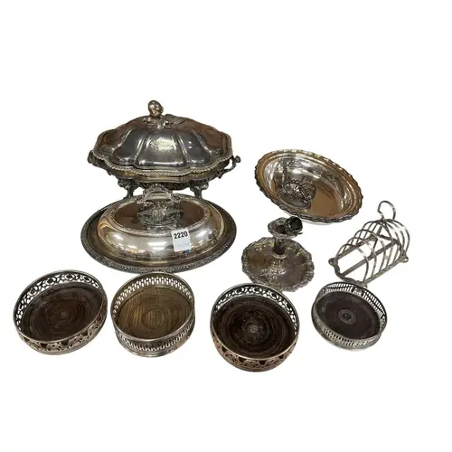 A quantity of mainly Victorian silver plated ware to include...