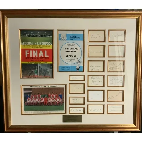 Arsenal 1970 - 1971 Double Winners Signed Framed Football Di...