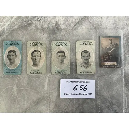 Copes Noted Footballers Football Cards: 4 cards from 1910 of...