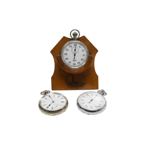 A 20th century chrome cased Heuer G.P.O open faced stopwatch...