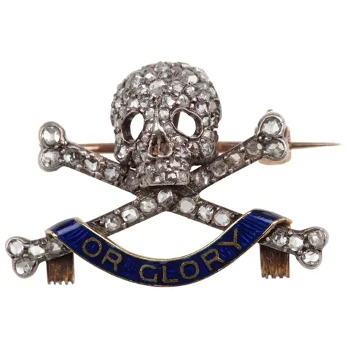 An enamel and diamond regimental brooch, early 20th century,...