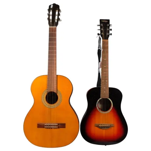 2 acoustic guitars, models including Vintage, by John Homby ...