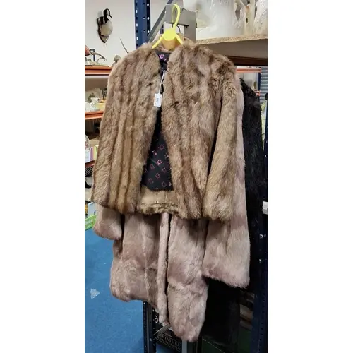A GROUP OF VINTAGE REAL FUR GARMENTS, comprising a brown fur...