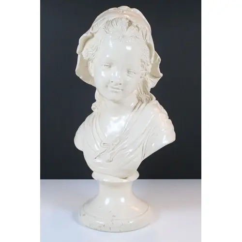 20th century Victorian style plaster bust of a young girl in...